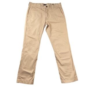 J Crew Flex Straight Fit Chinos‎ Khaki Tan Mens W32 L30 Cotton Blend